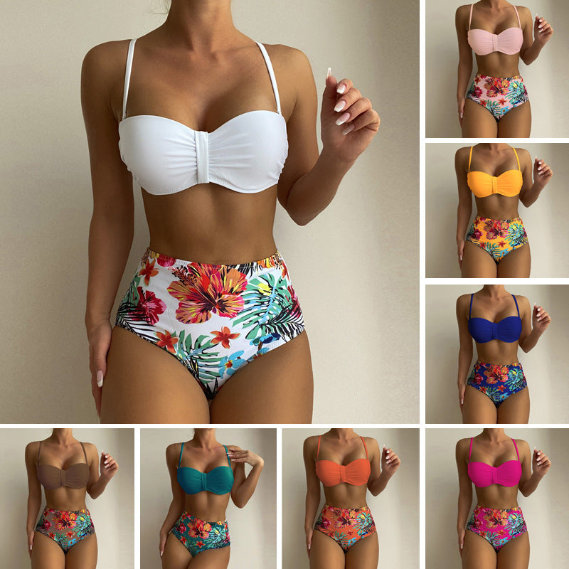 Introducing the 2024 Women's Floral Print Spaghetti Strap Bikini Bathing Suit - The Perfect 2 Piece Swimsuit for Summer!